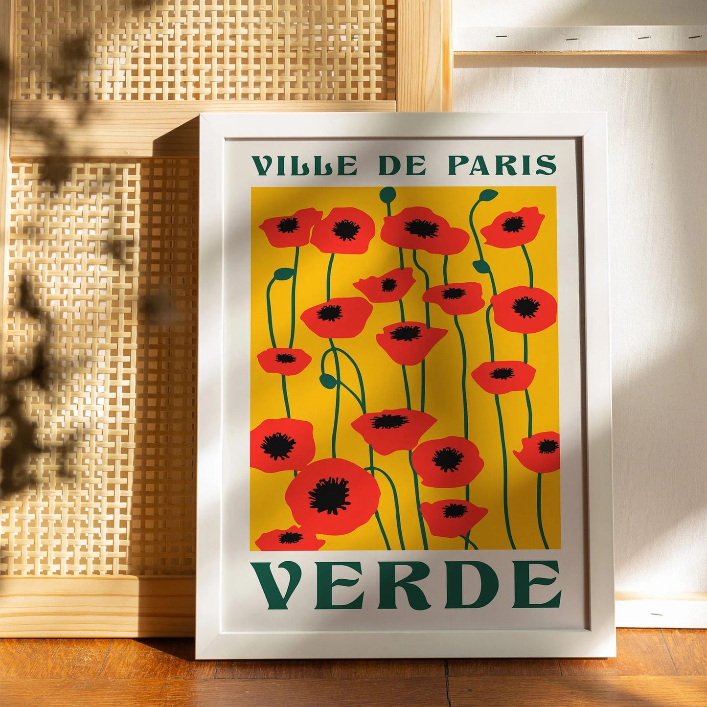 Retro Verde Ville de Paris Poster