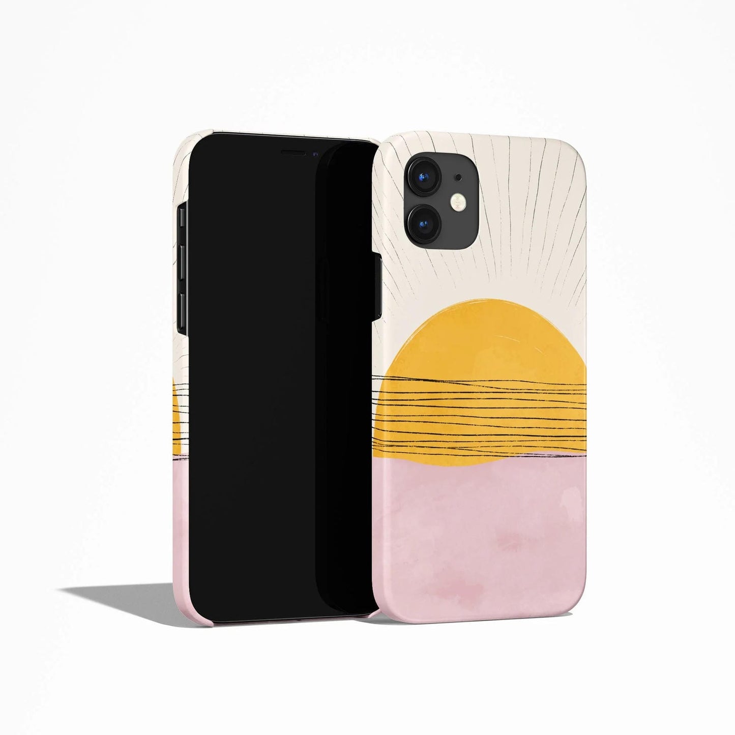 Yellow Sun Minimalist Art iPhone Case