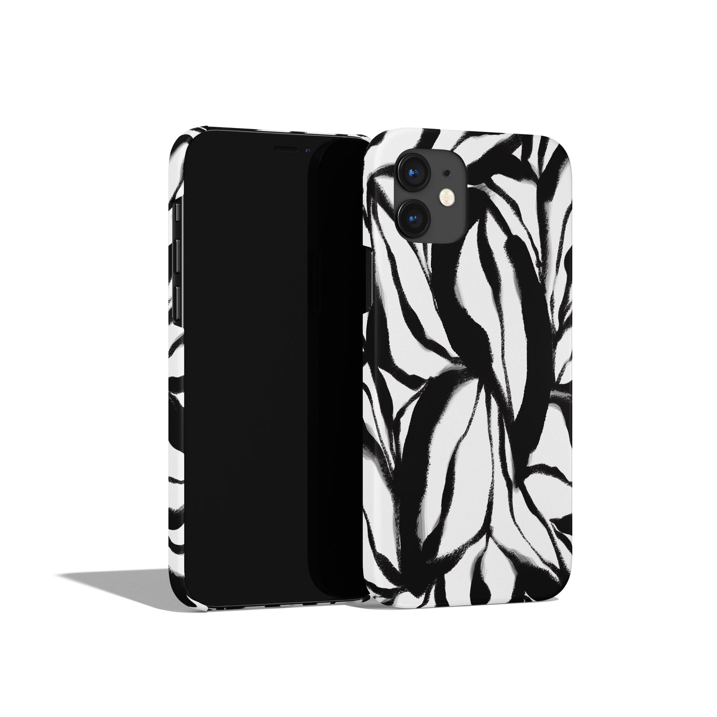 Black and White Abstract Floral iPhone Case