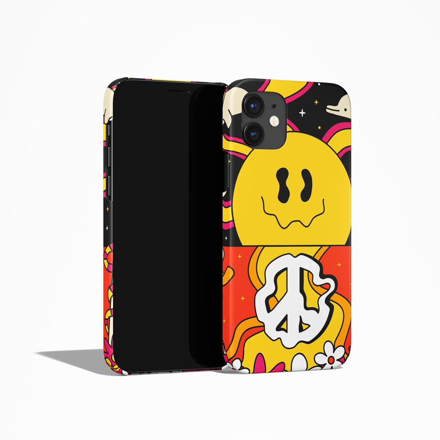 Psychodelic Sun Face and Peace iPhone Case