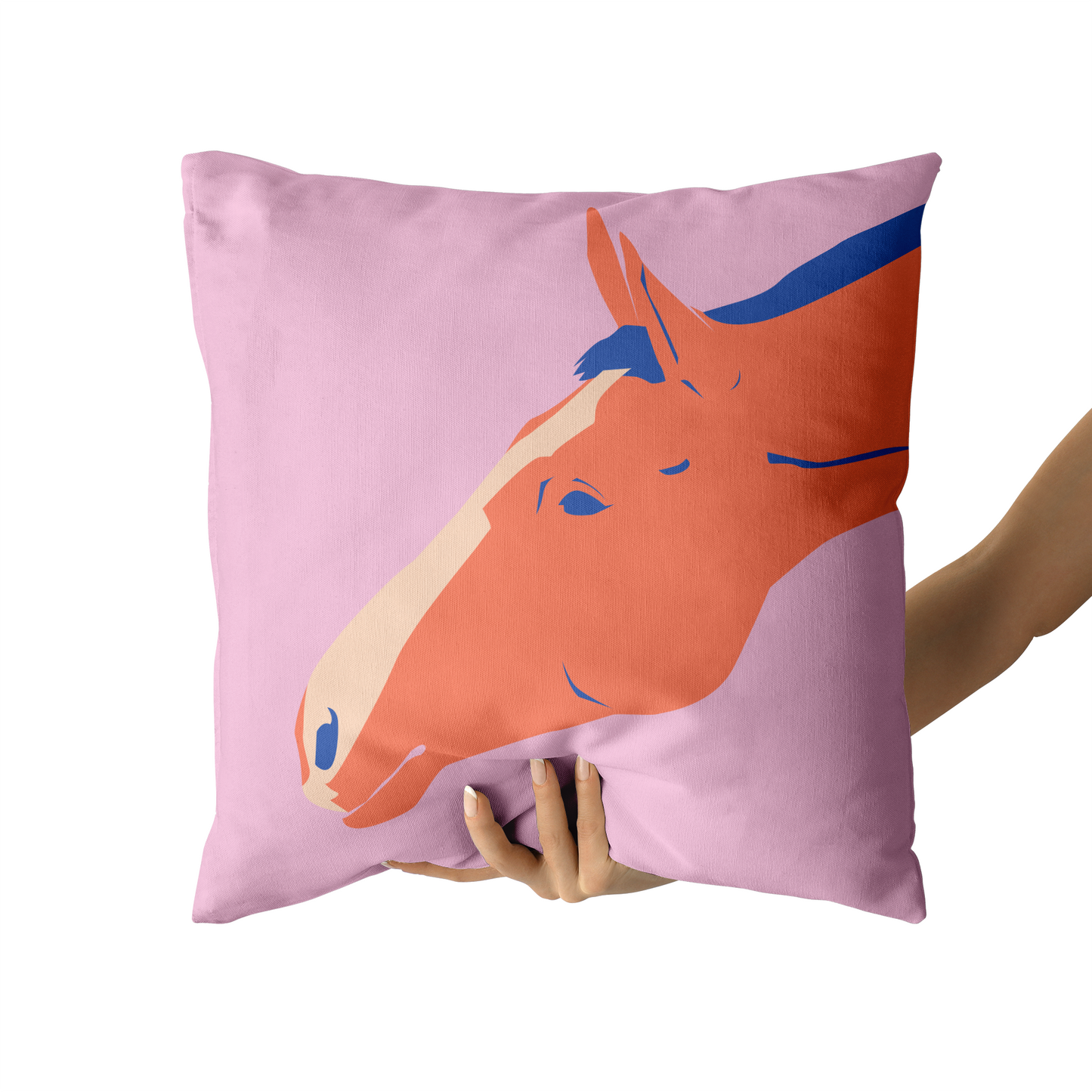 Horse Farmhouse Decor Pink Throw Pillow