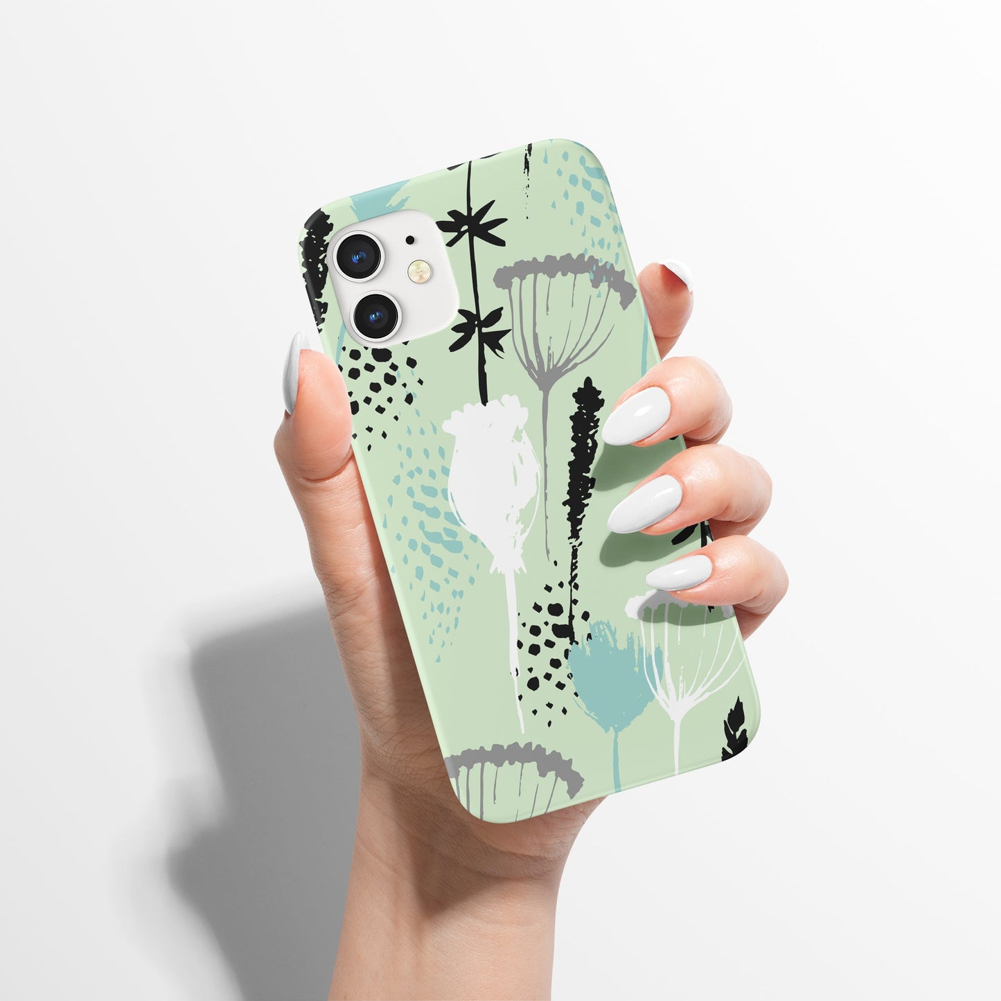 Mint Botanical Pattern iPhone Case