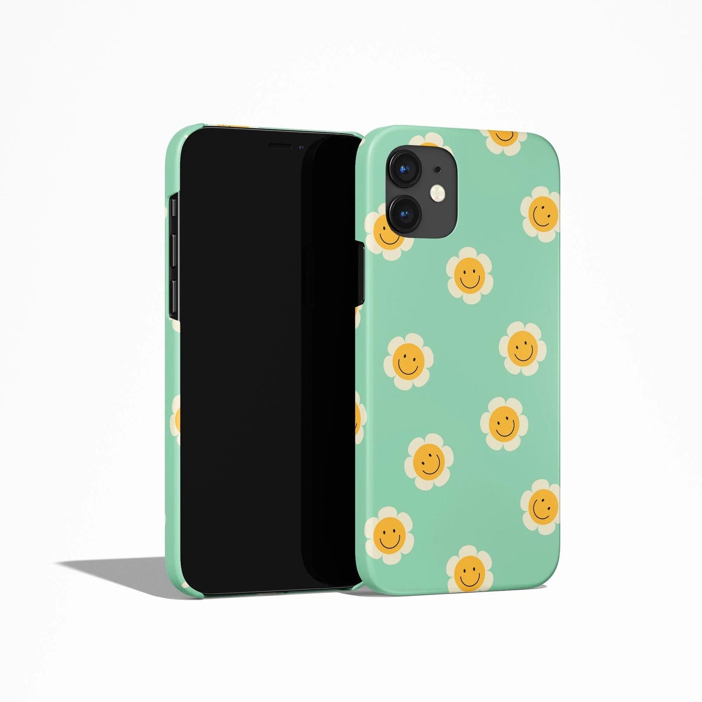 Happy Daisies Smiley Face Pattern iPhone Case