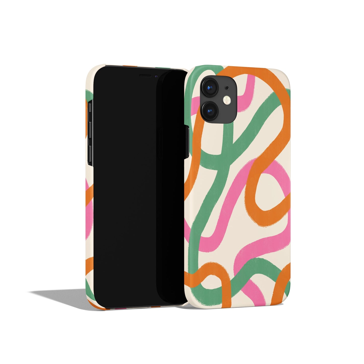 Retro Line Art Swirl 60s iPhone Case