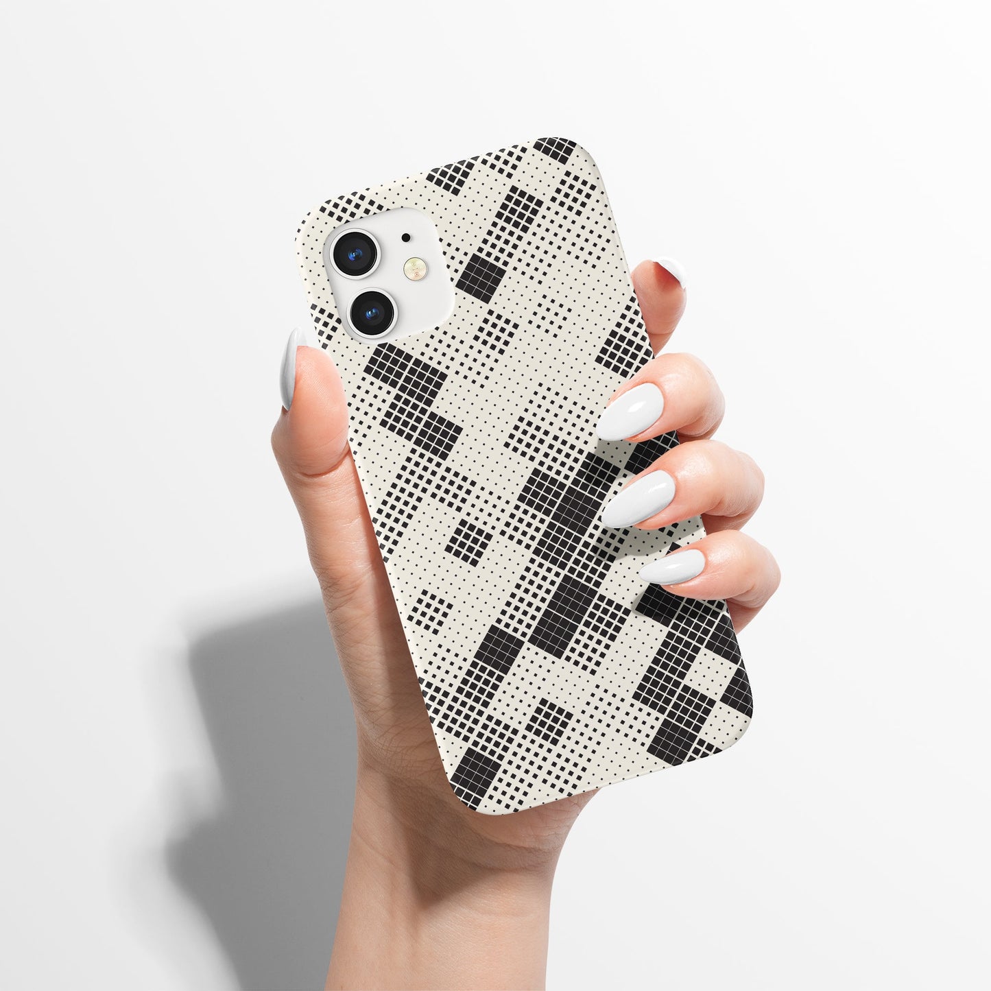 Black and White Matrix Geometric iPhone Case