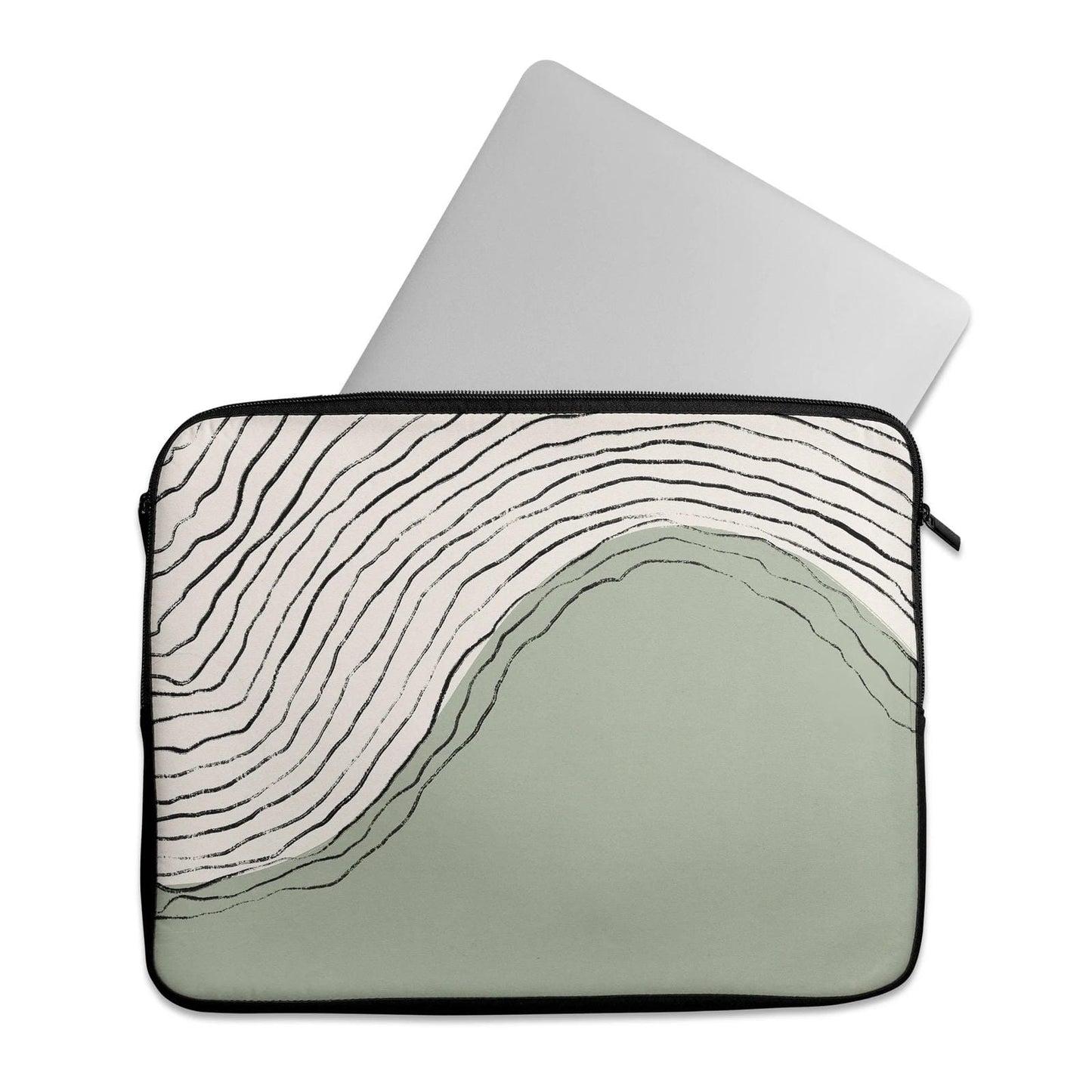 Mint Wave Abstract Art - Laptop Sleeve