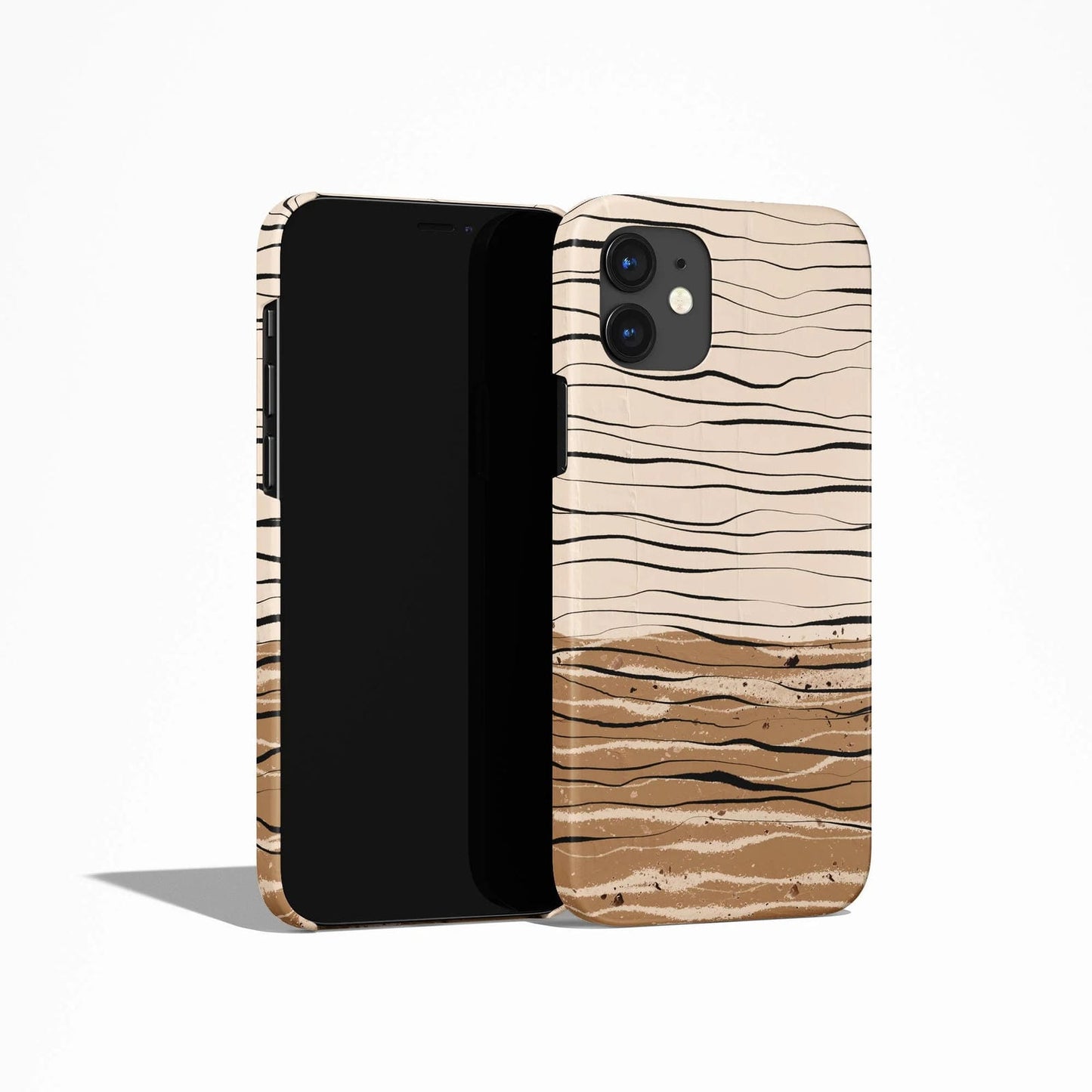 Beige Neutral Line Art iPhone Case