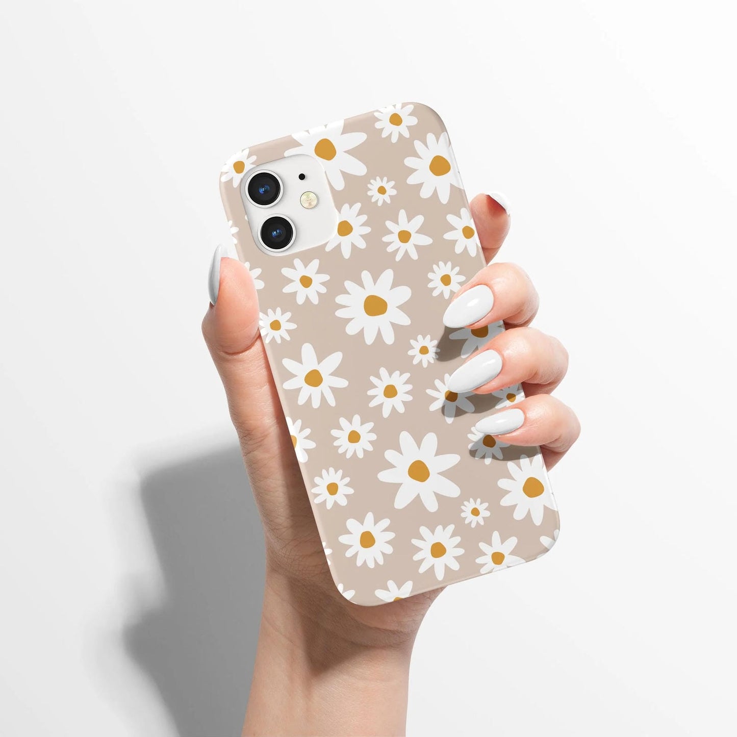 Beige Neutral Daisies iPhone Case