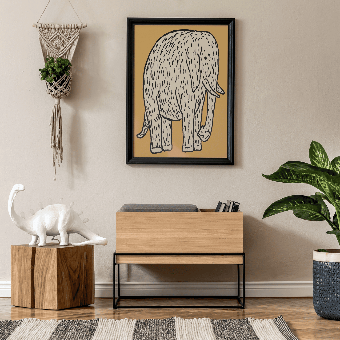 Yellow Cute Elephant Poster - HypeSheriff Europe