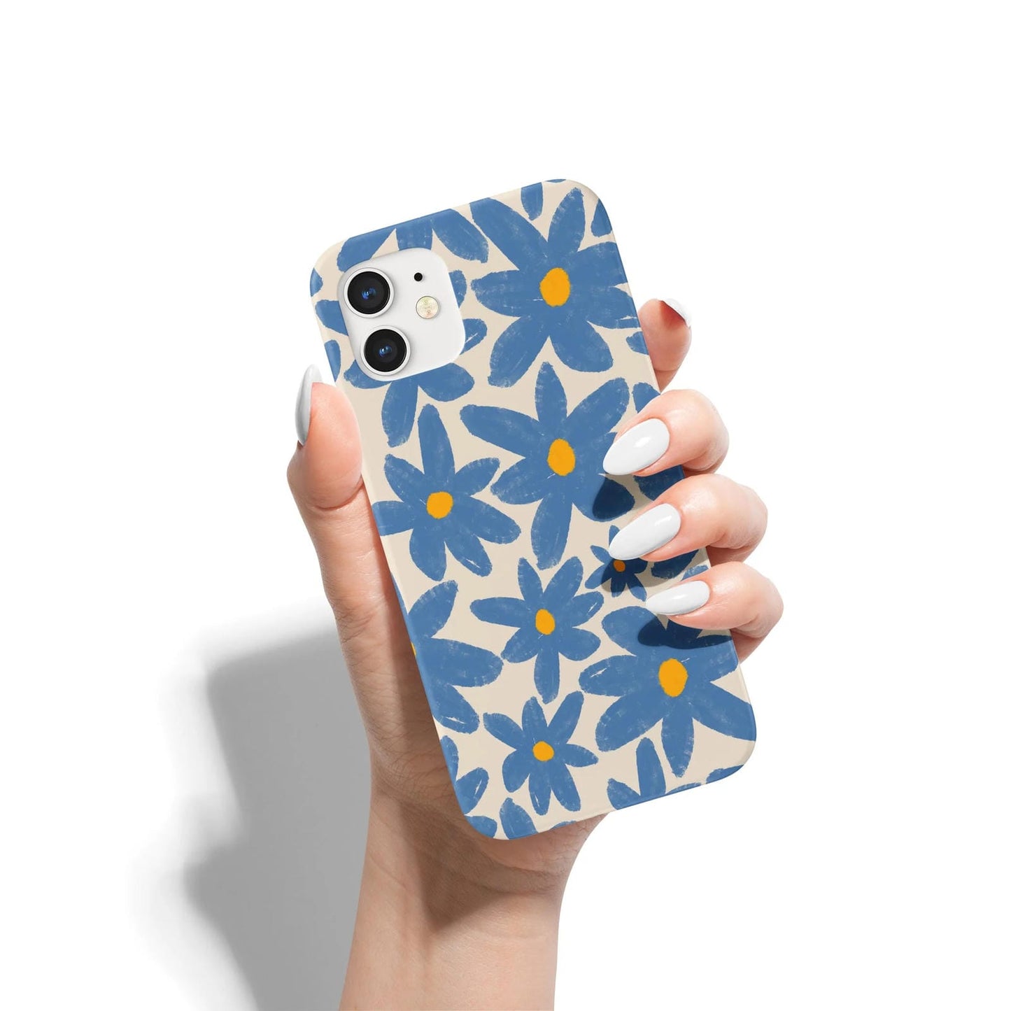 Cute Retro Blue Flowers iPhone Case