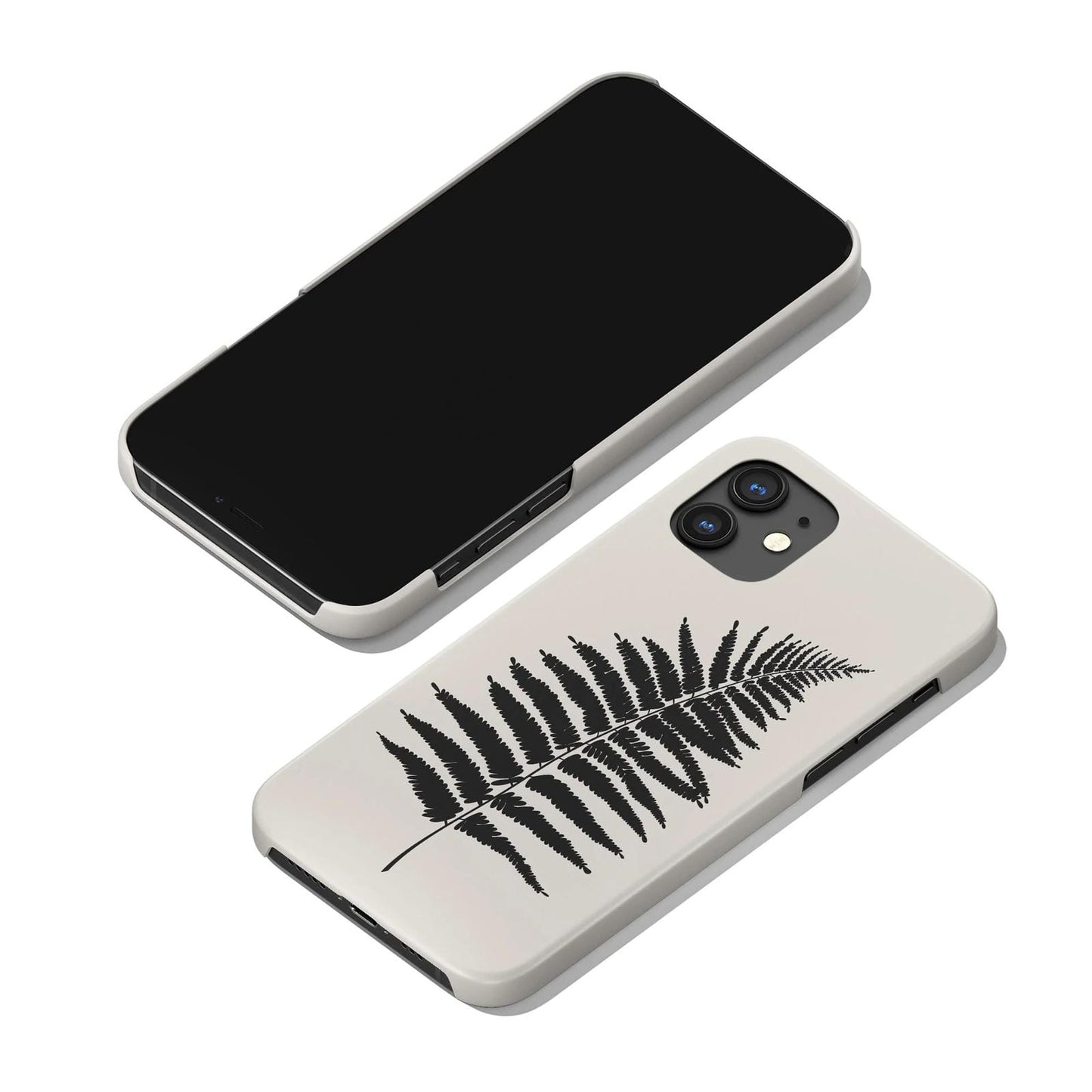 Black Fern Flower Minimalist iPhone Case