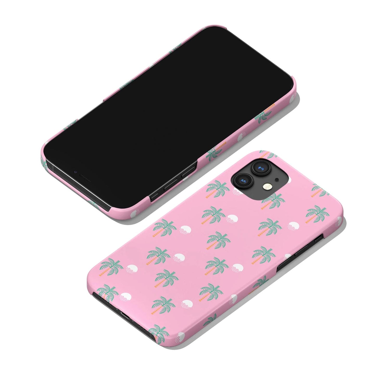 Cute Palms Pattern Pink iPhone Case