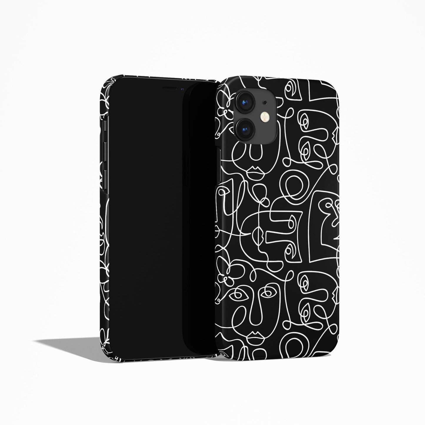 B&W Line Art Picasso Faces iPhone Case