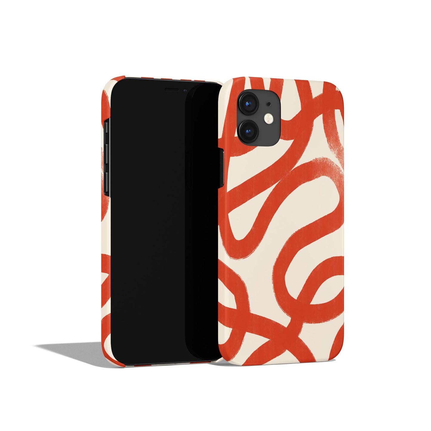 Red Line Art Swirl iPhone Case