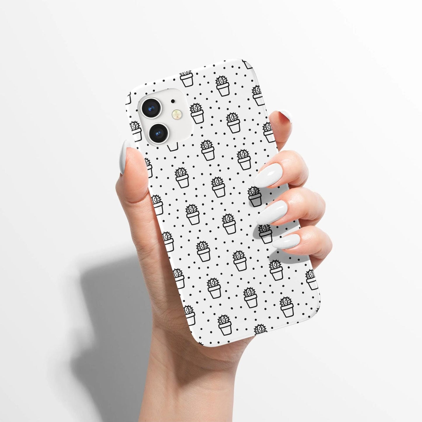 Black and White Tiny Cactus iPhone Case