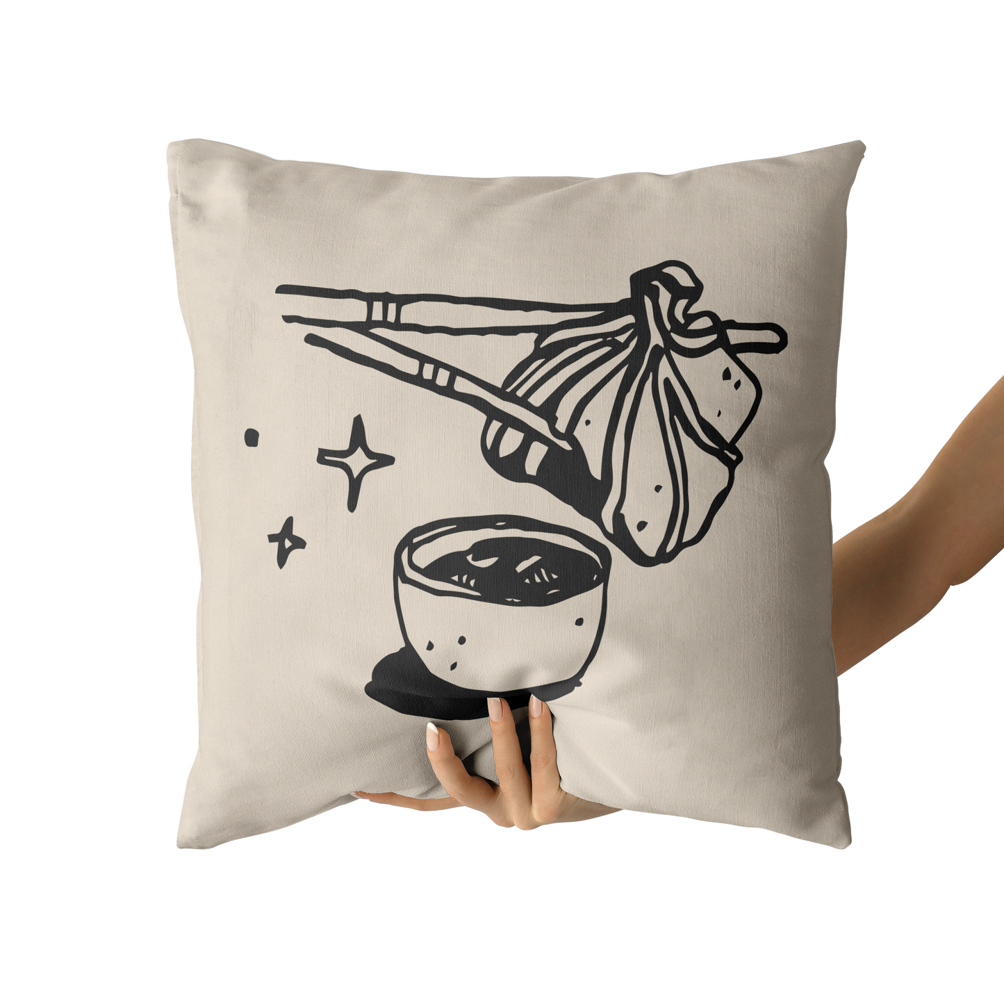 Bao Zi Lovers, Chinese Traditional Dish Throw Pillow
