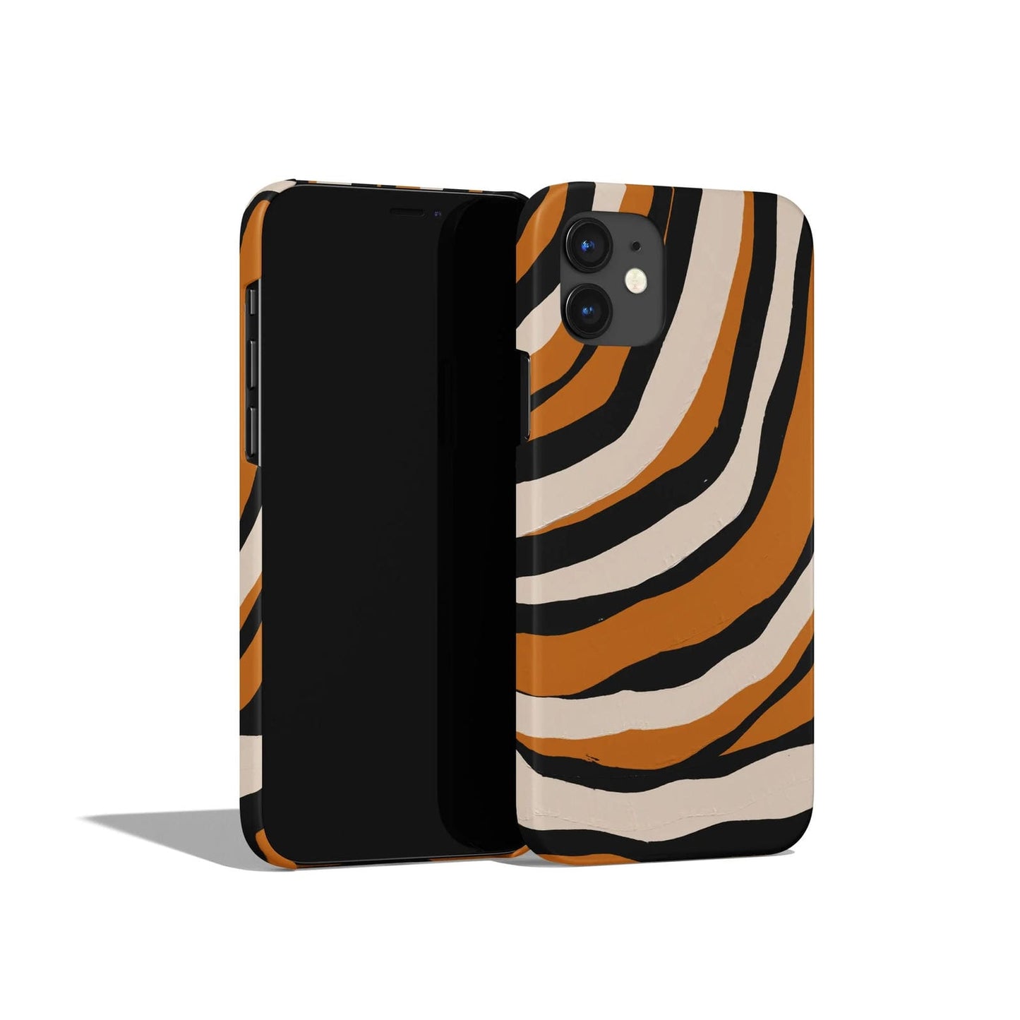 Burnt Orange Striped Pattern iPhone Case