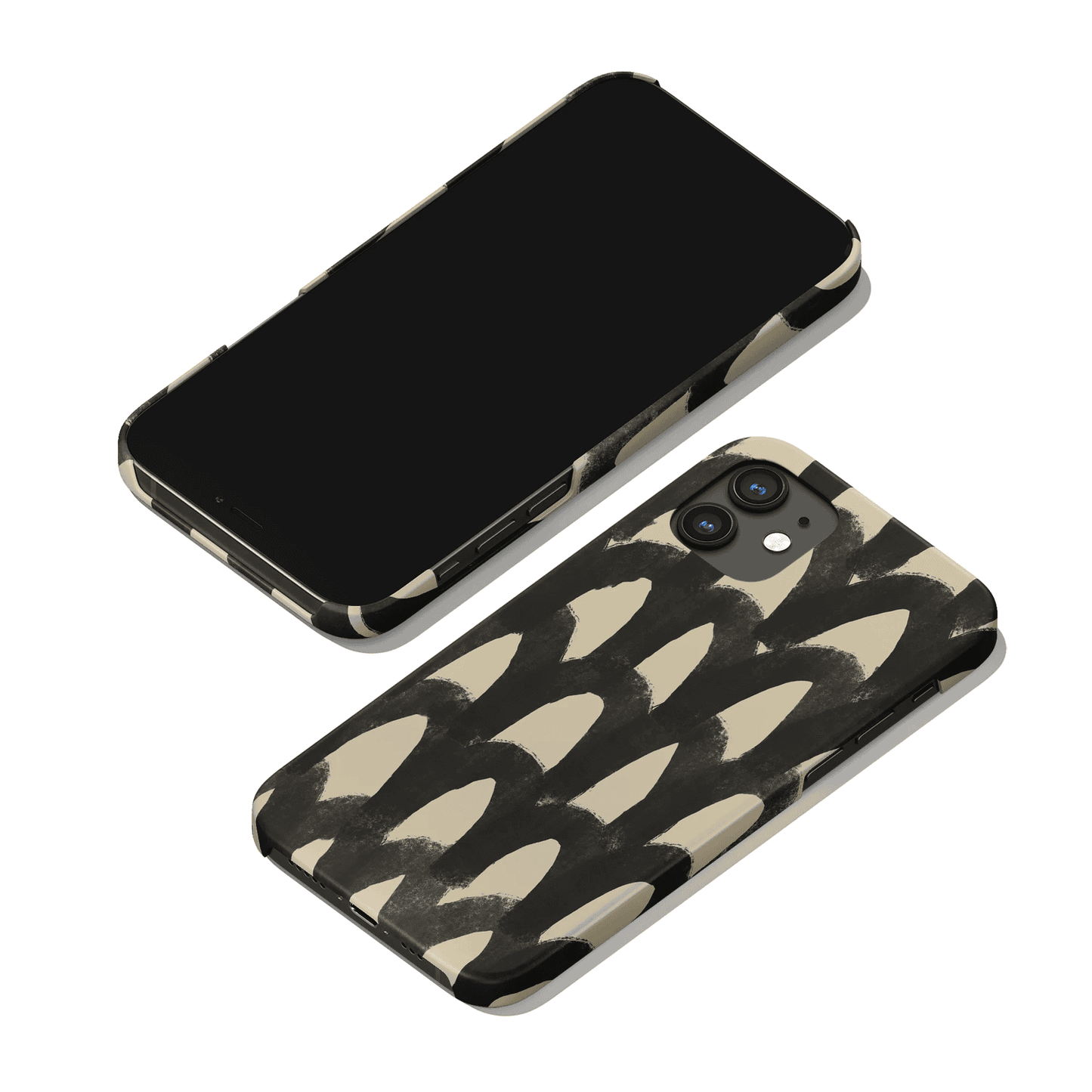 Black Abstract Line Art Painted iPhone Case