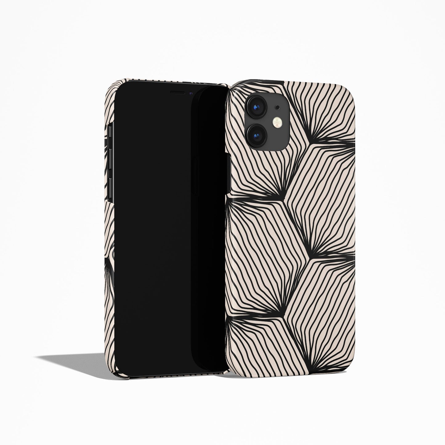 Black Lines Mid Century Modern iPhone Case