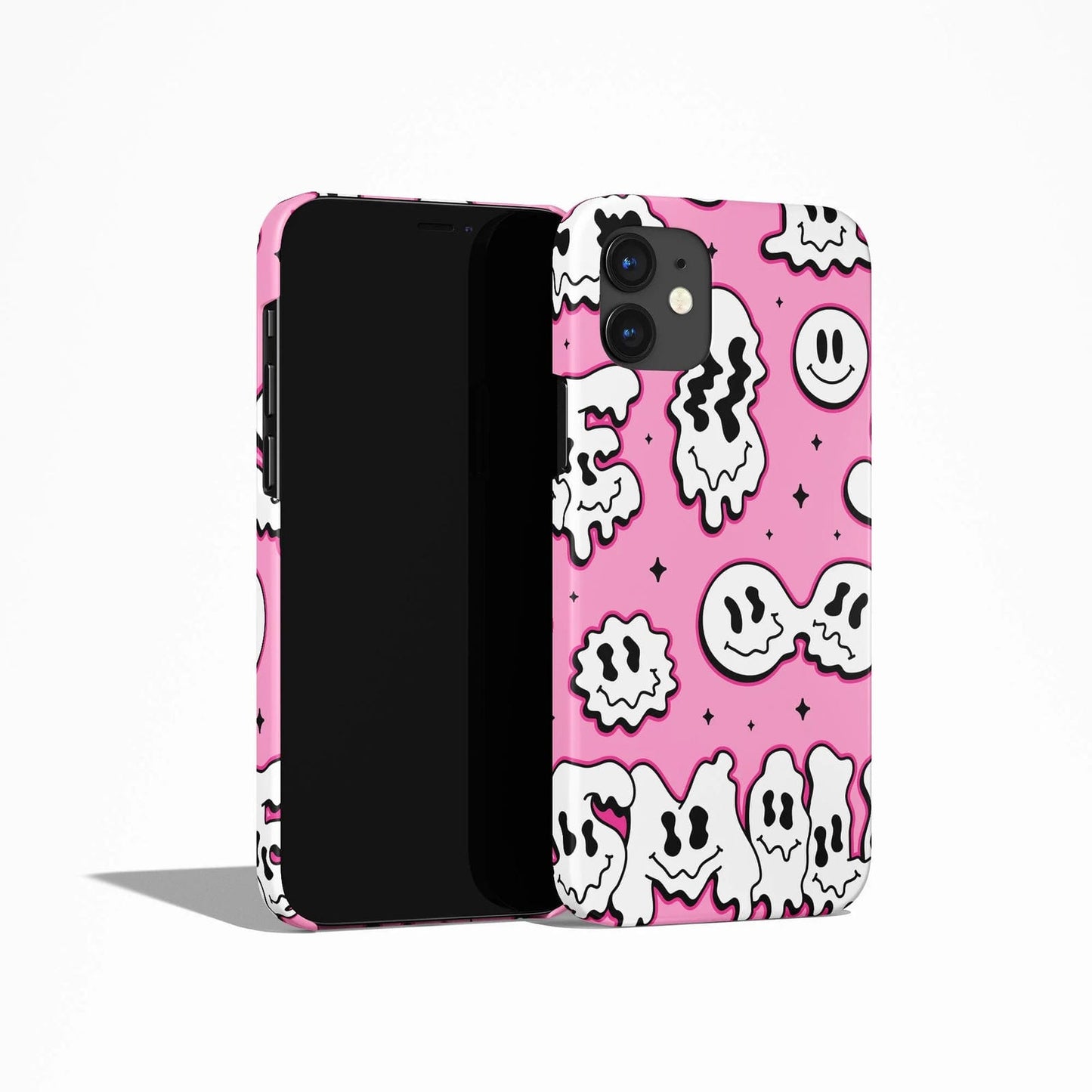Pink Happy Psychodelic Faces iPhone Case
