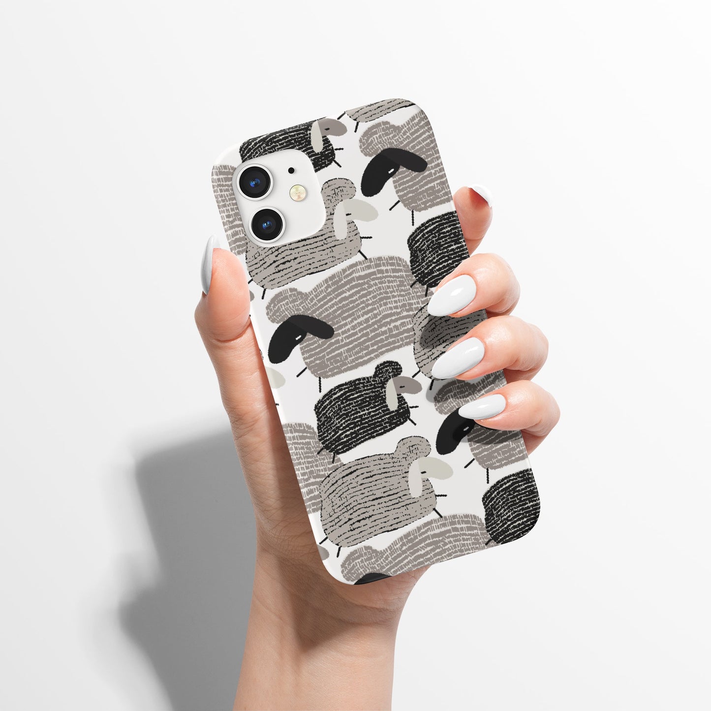 Grey Nordic Sheep iPhone Case