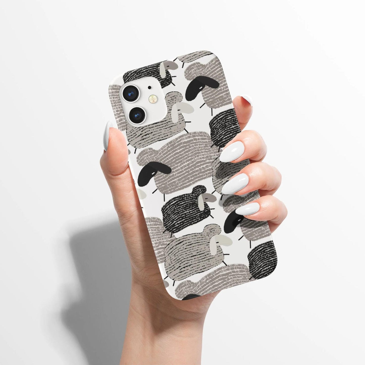 Grey Nordic Sheep iPhone Case