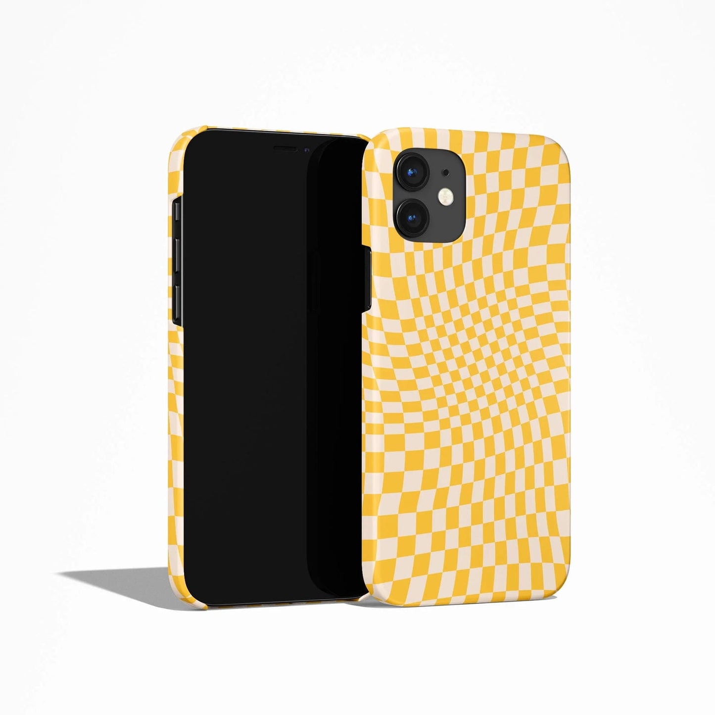 Yellow Retro Checkerboard iPhone Case