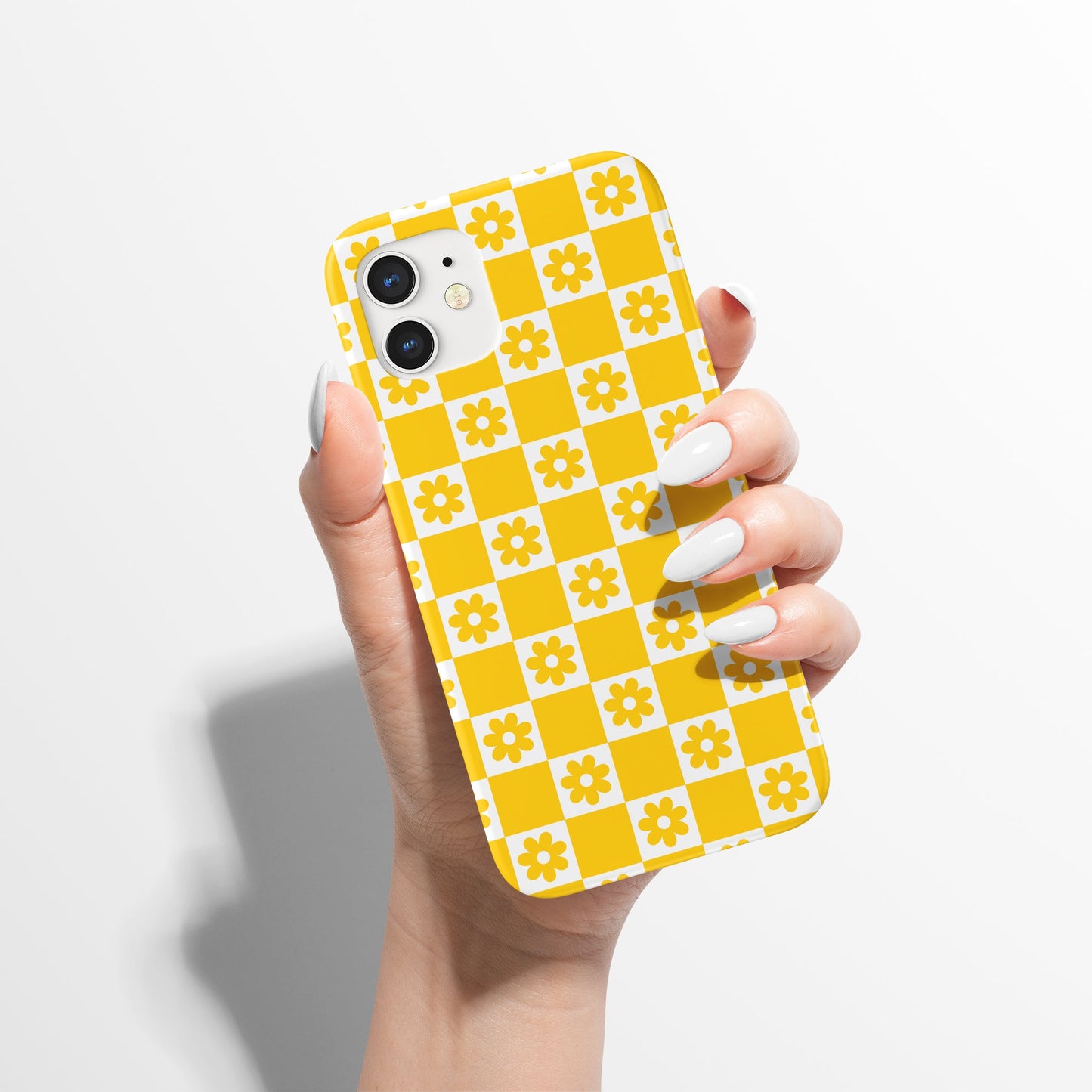 Yellow Retro Checkboard iPhone Case