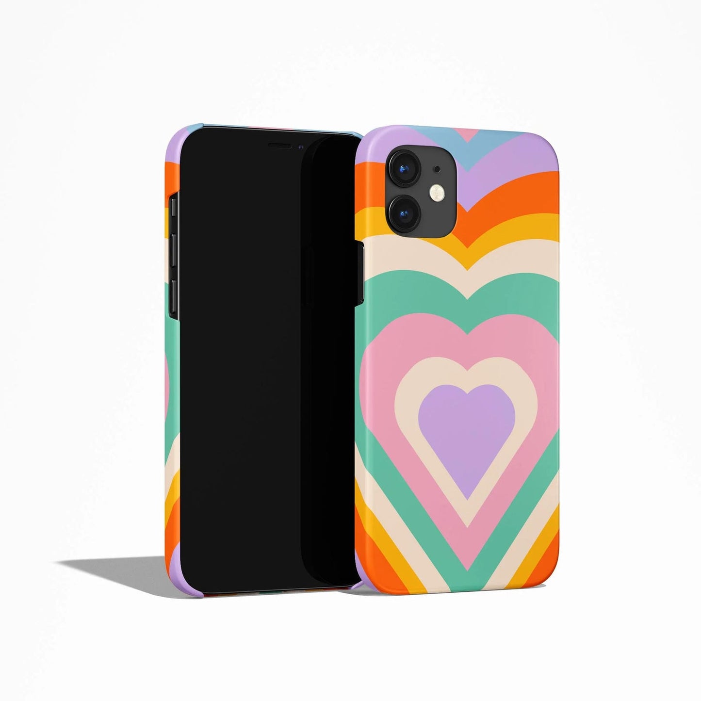 Colorful Groovy Heart 60s iPhone Case