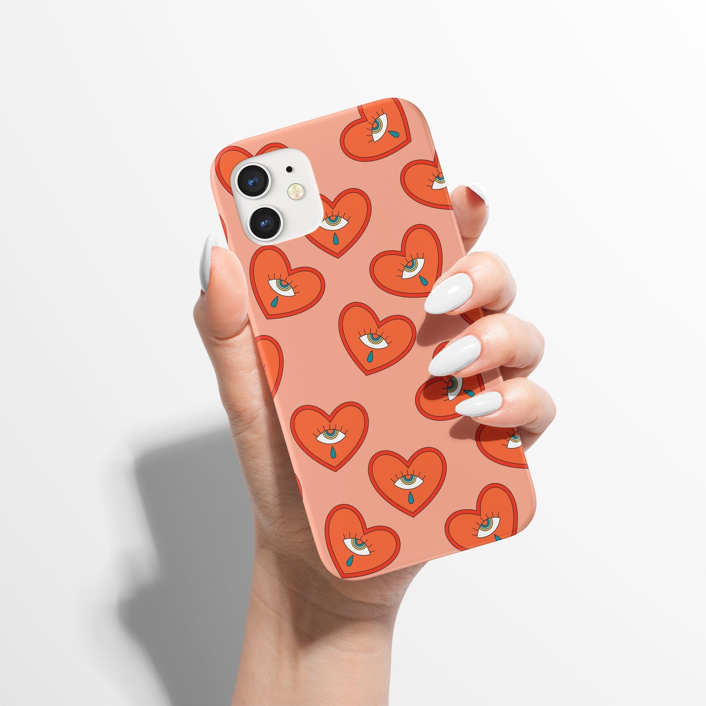 Retro Groovy Hearts iPhone Case