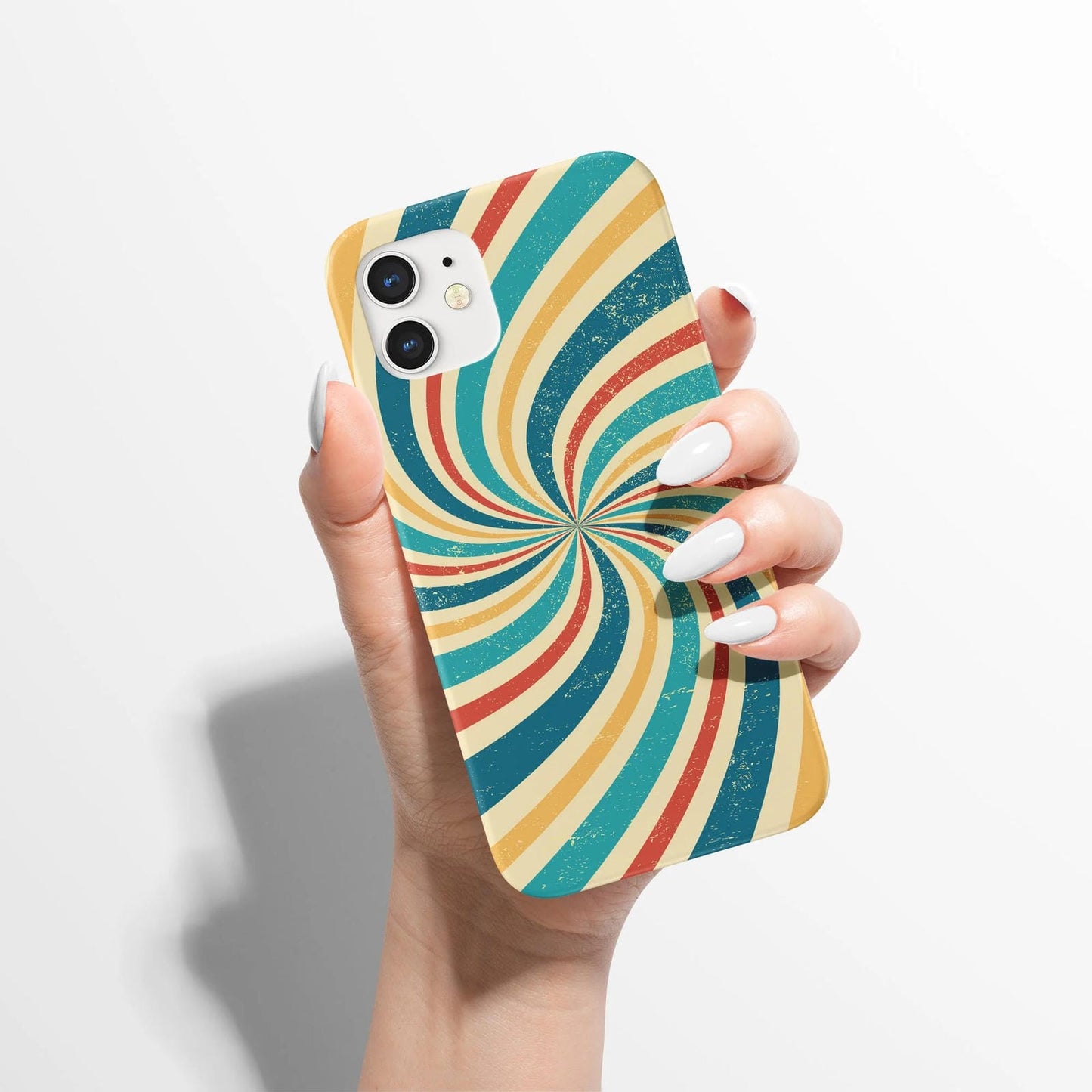 Blue Swirl Retro Abstract Pattern iPhone Case