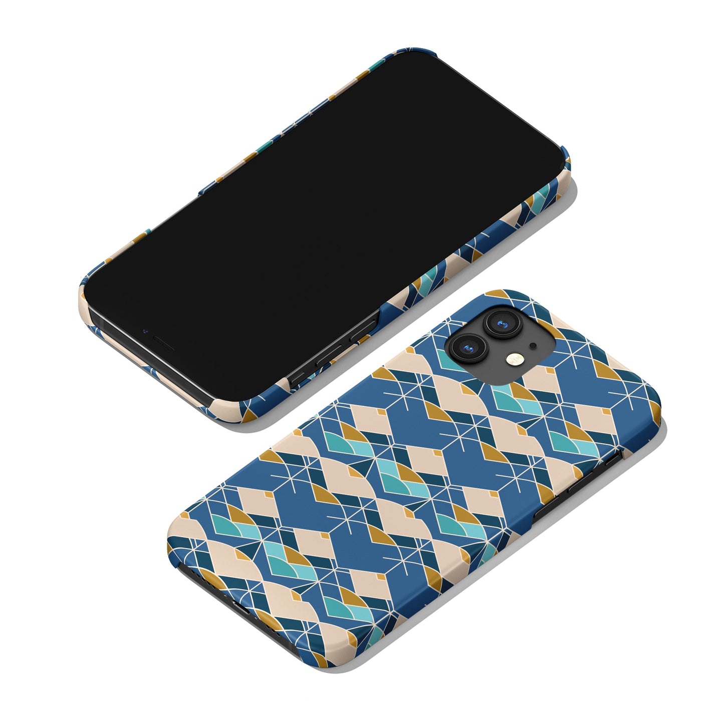 Blue Art Deco Pattern iPhone Case