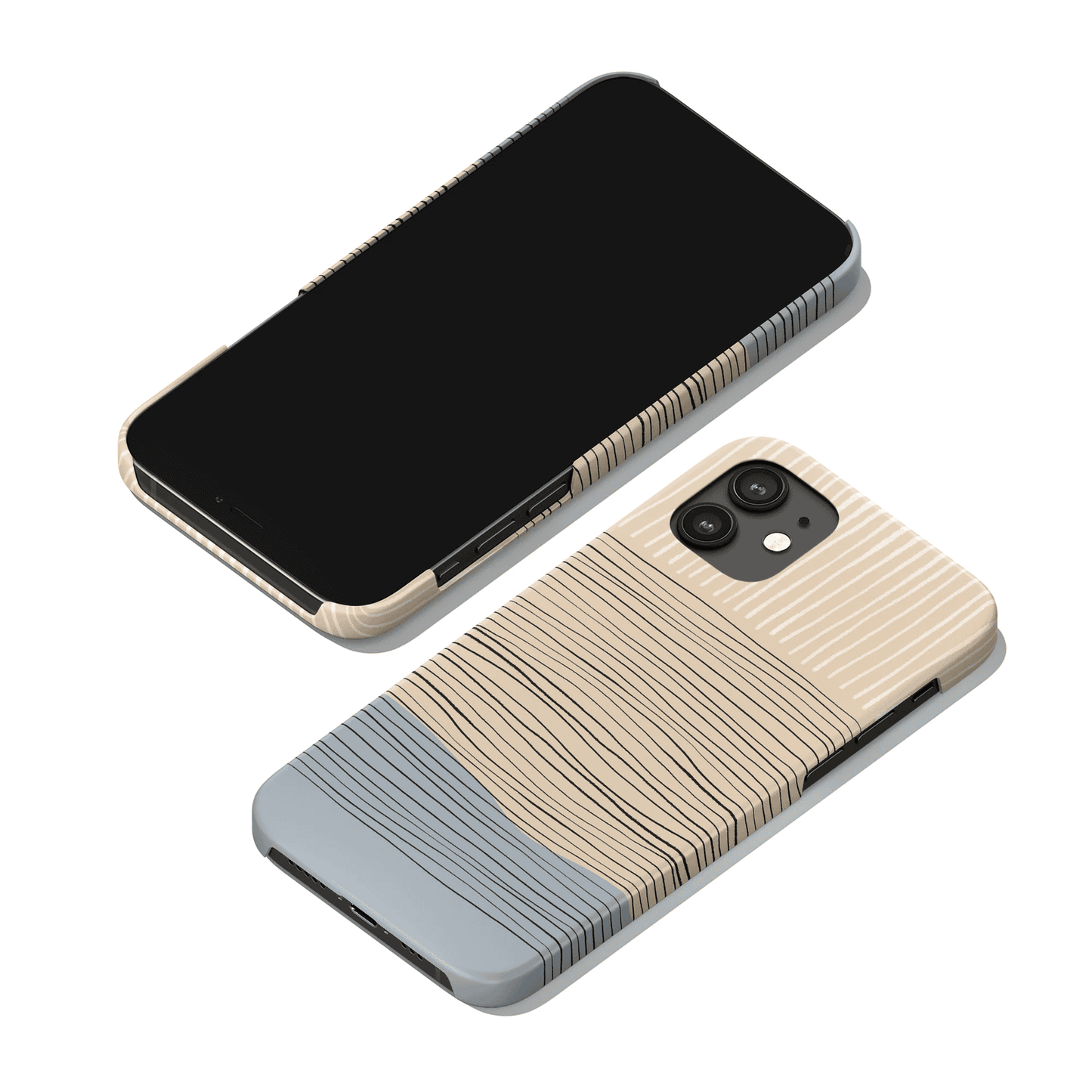 Pastel Blue Line Art Minimalist iPhone Case