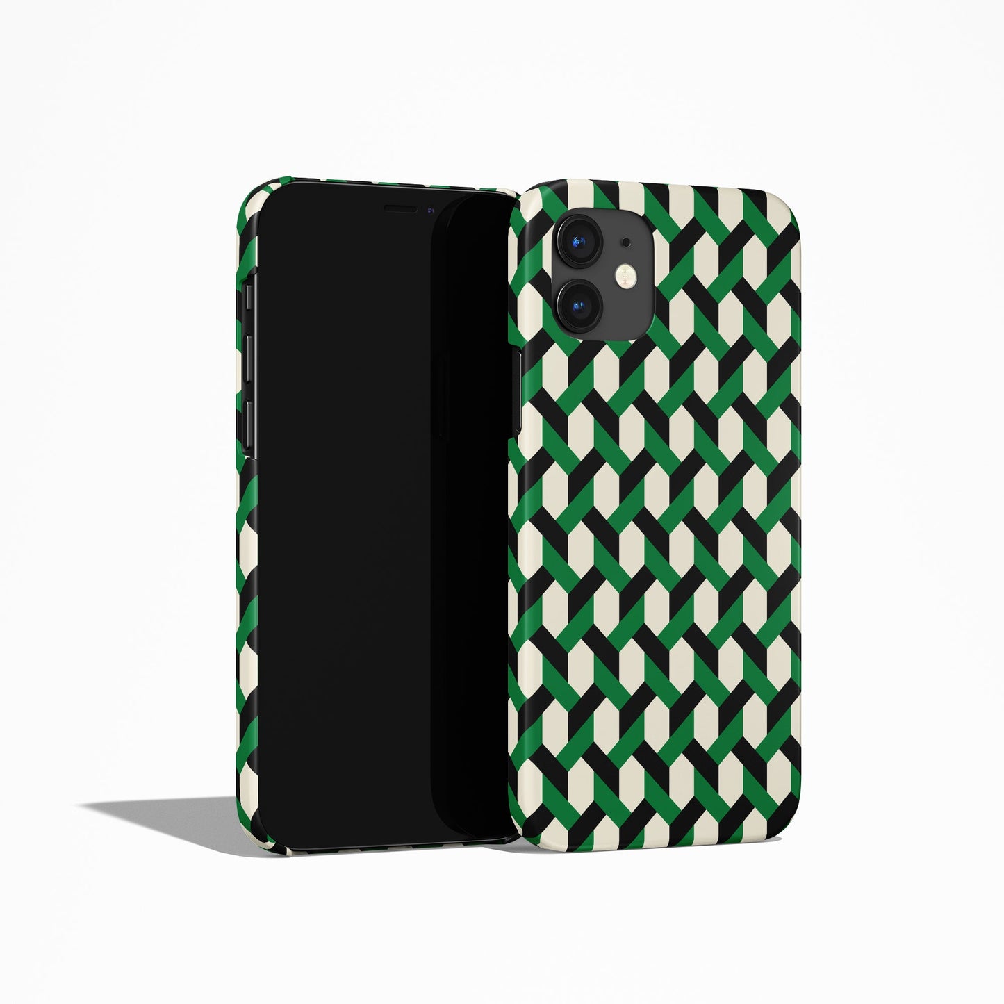 Retro Bauhaus Green Pattern iPhone Case