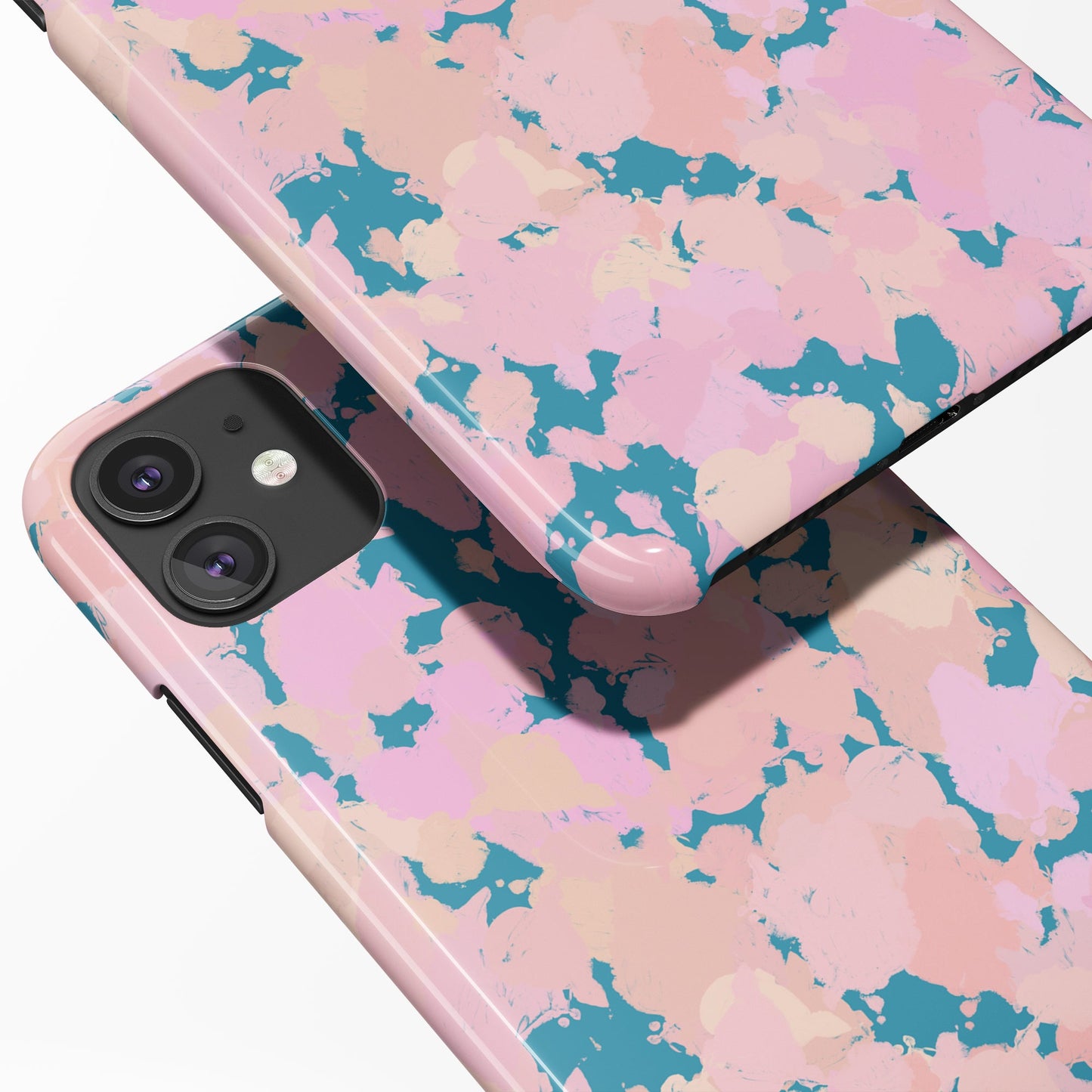 Pink Abstract Brushes Pattern iPhone Case