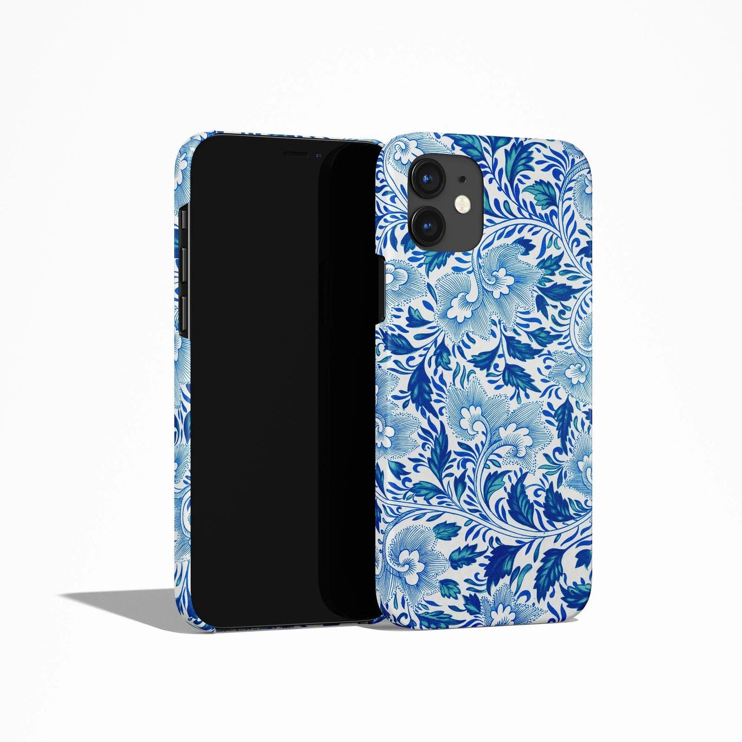 Blue Floral Art Nouveau Pattern iPhone Case