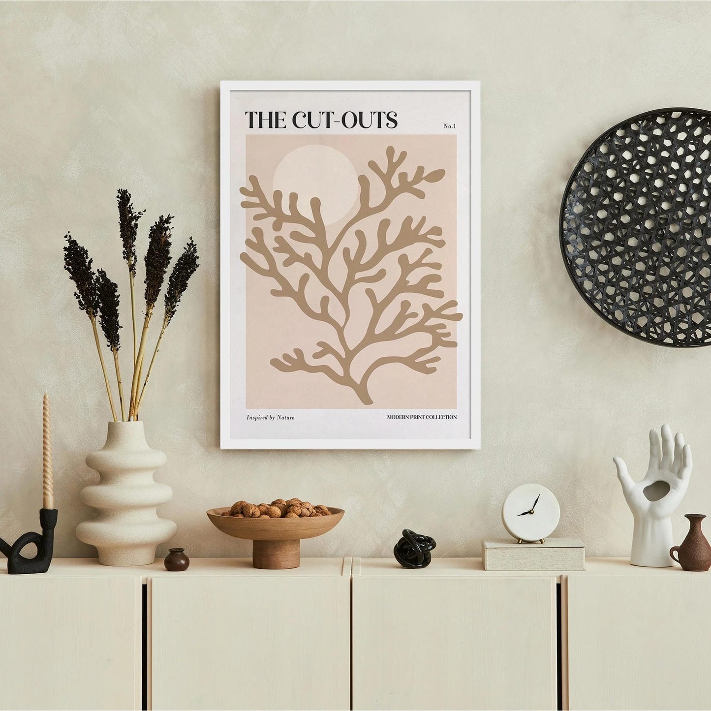 Beige Boho Floral Art Print