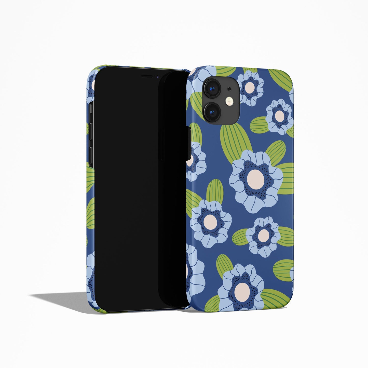 Blue Nature Floral Retro iPhone Case