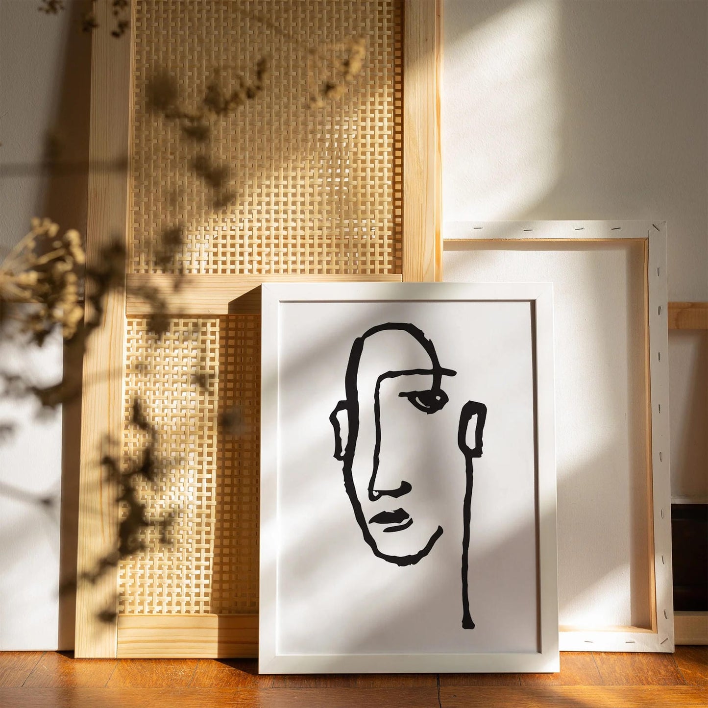 Human Face Line Art Poster