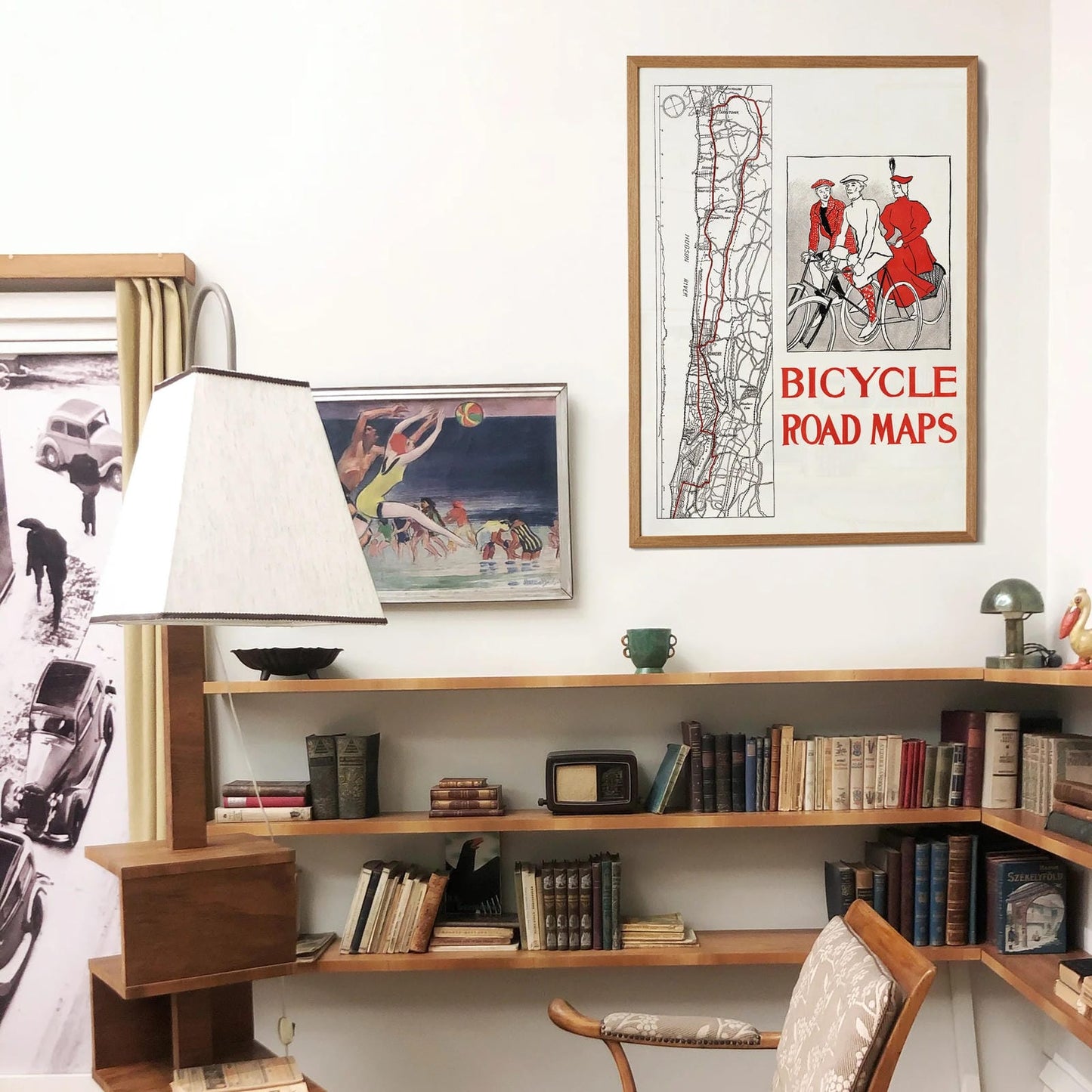 Bicycle Road Maps Vintage Poster