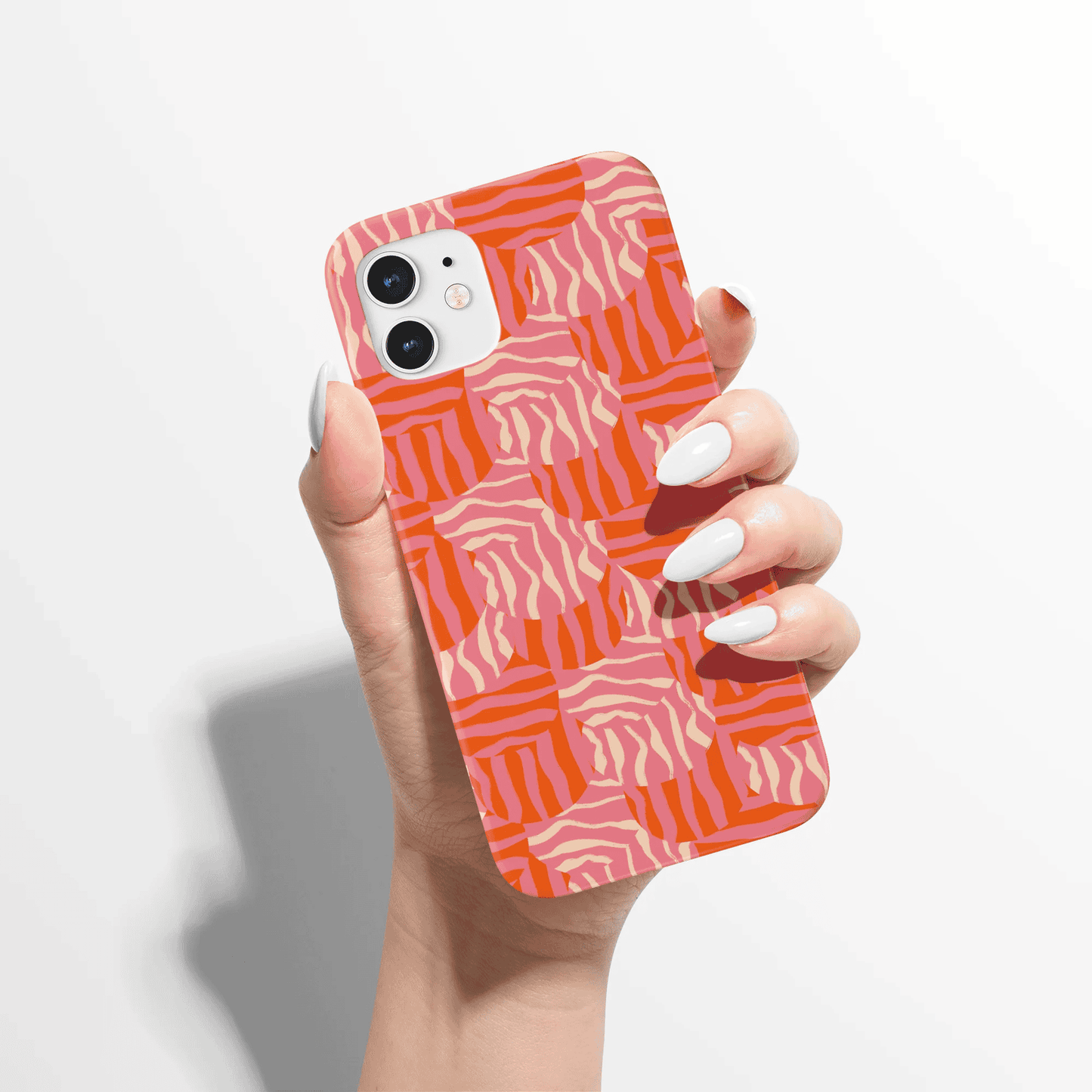 Pink and Orange Mid Century Pattern iPhone Case