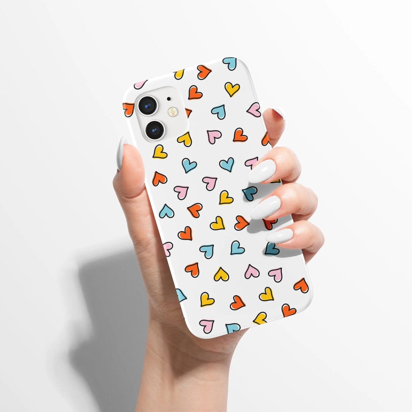 Tiny Colorful Hearts Pattern iPhone Case