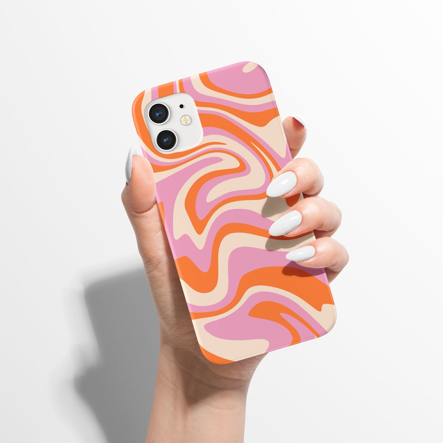 Pink Orange Groovy Hippie Swirl 60s 70s iPhone Case