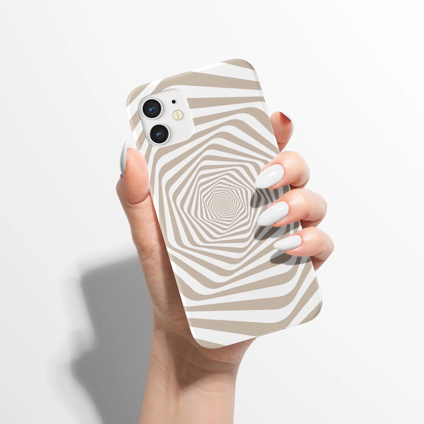 Beige Swirl Hypnotize Abstract iPhone Case