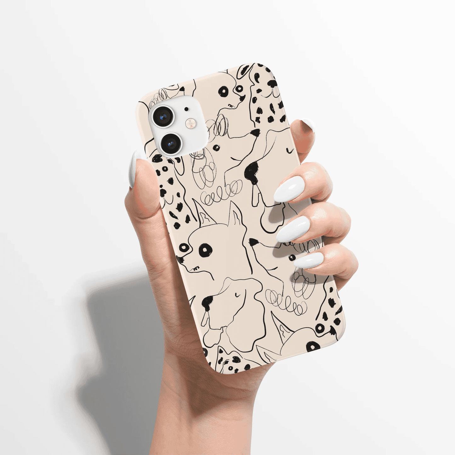 Dog Lovers Funny Dog Line Art Pattern iPhone Case