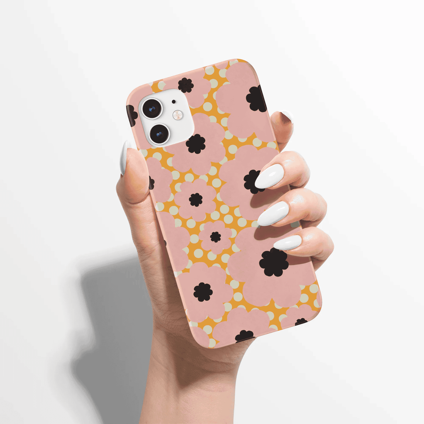 Yellow Pink Retro Flowers iPhone Case