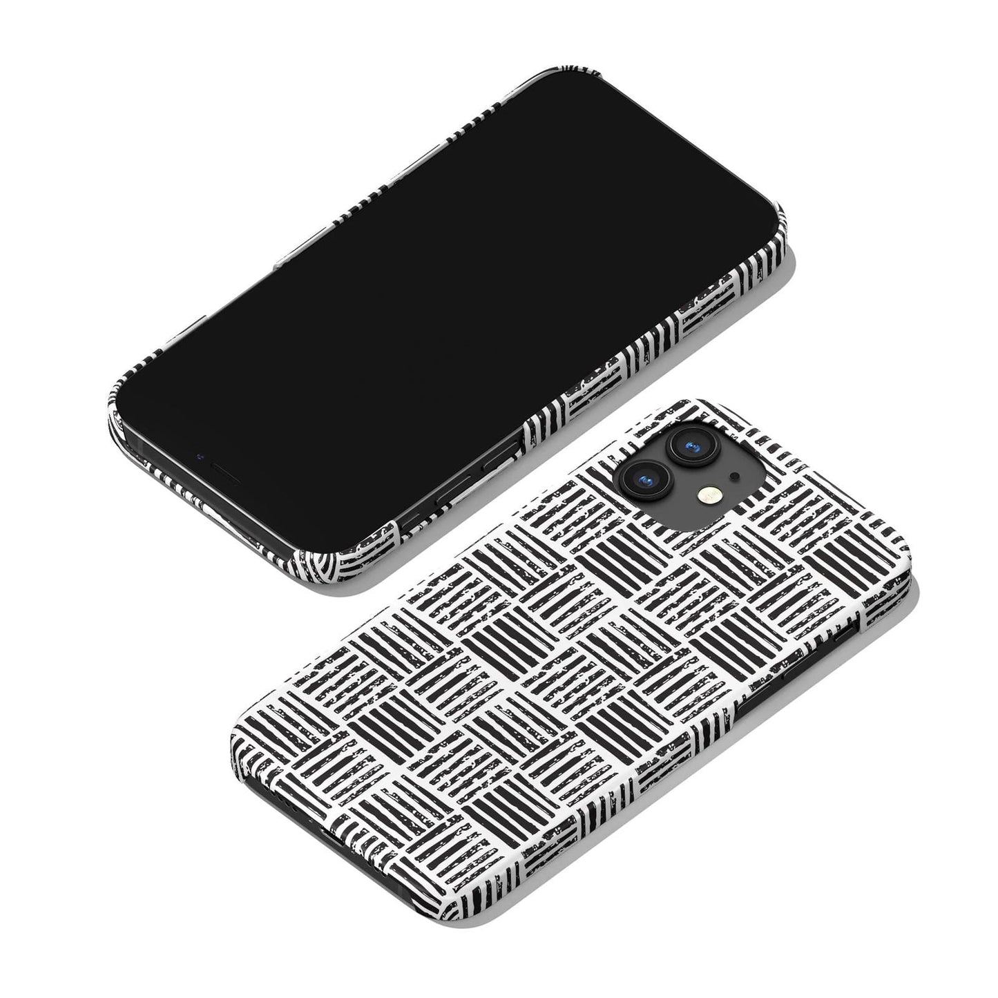 Black Ink Geometric Pattern iPhone Case