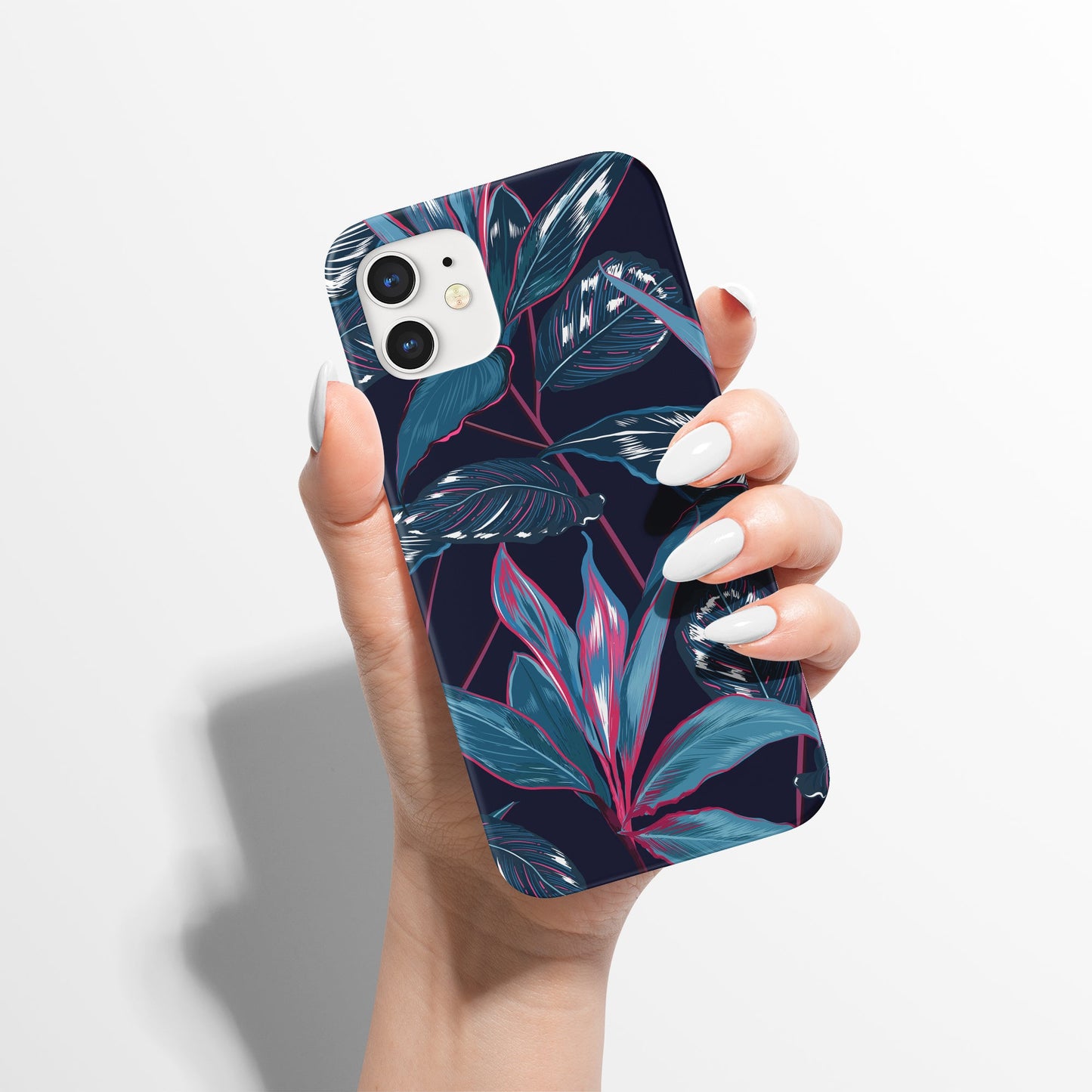 Blue Tropical Botanical Pattern iPhone Case