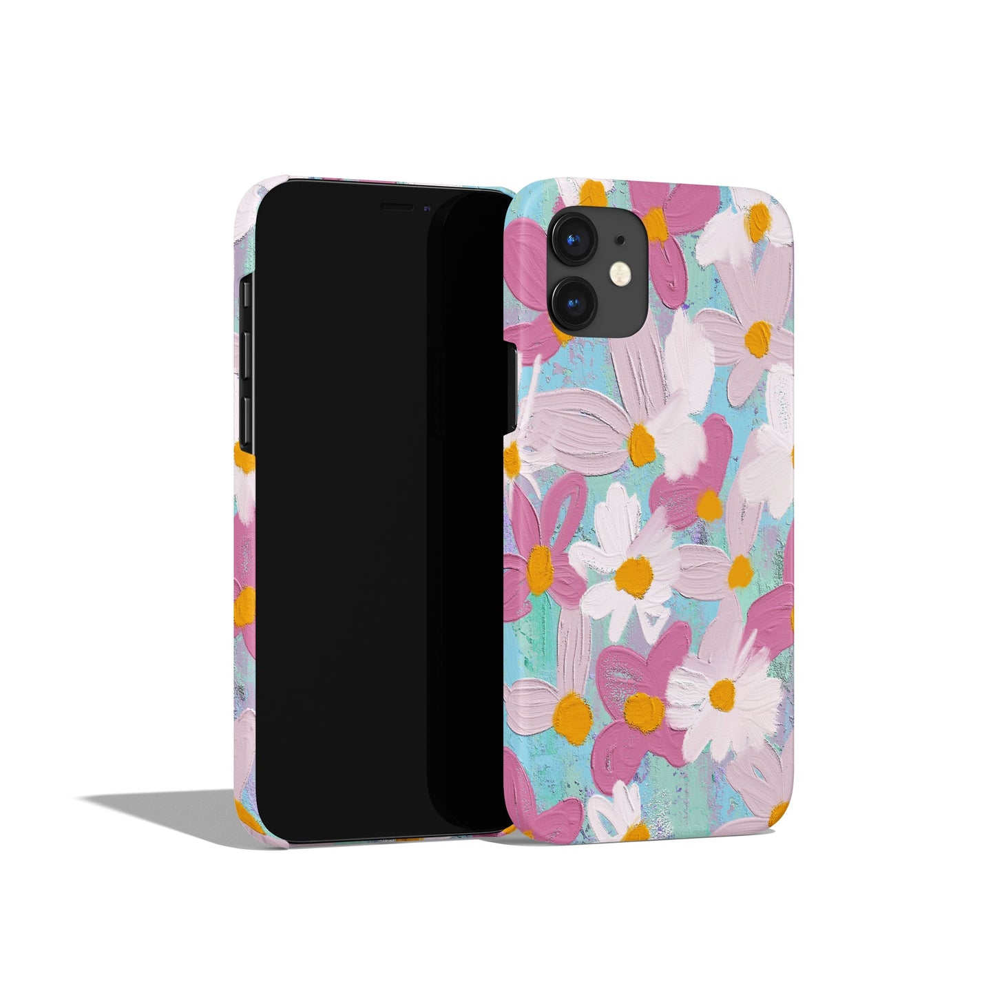 Blue Painted Flowers iPhone Case