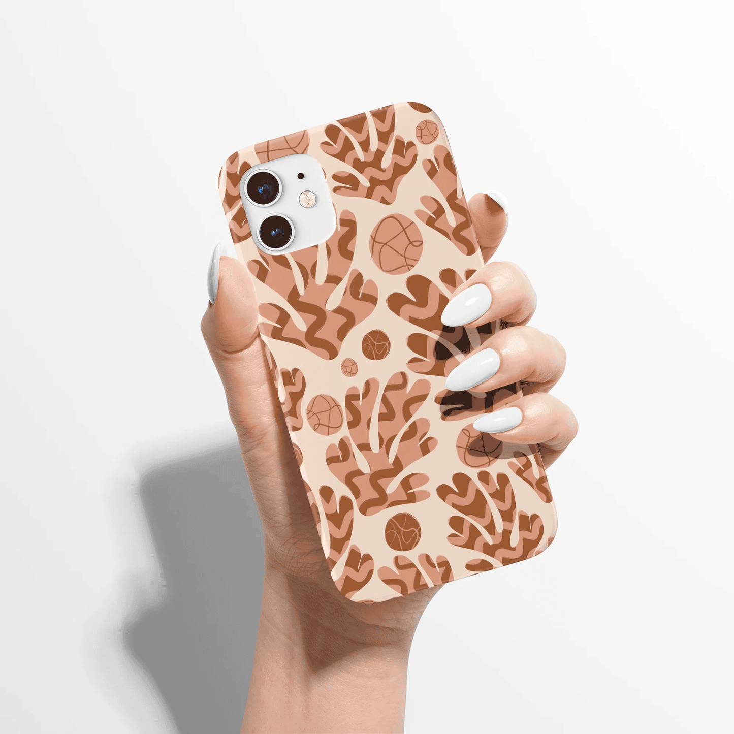 Boho Beige Leaves iPhone Case